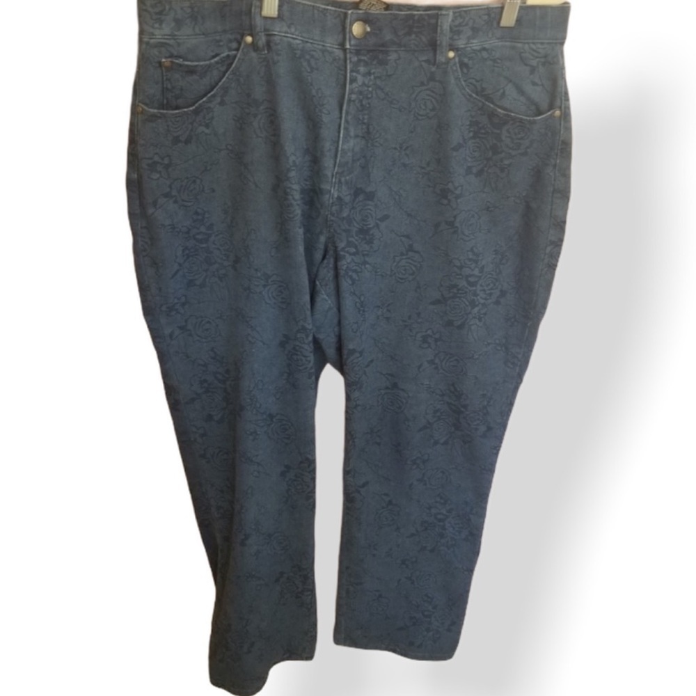 Simon Chang floral print jeans